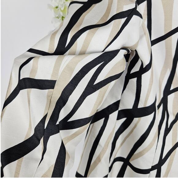 Kasper Petite 6P 2-Piece Blazer Jacket Sleeveless Top Set Beige Black Abstract - Picture 11 of 16